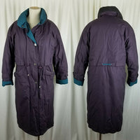 Utex Goose Down Cape Top Puffer Parka Long Maxi Coat Womens 8 Funnel Neck Cotton