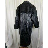 Vintage Fritz Wright Embossed Leather Maxi Duster Trench Coat Peacoat Womens 2X