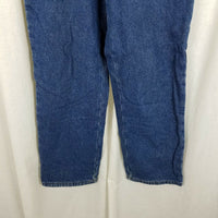 LL Bean Red Plaid Flannel Lined Denim Blue Jeans Pants Womens 6R Insulated