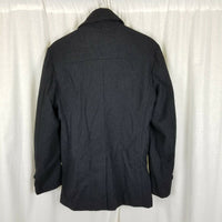 Pronto Uomo Double Breasted Black Plaid Wool Peacoat Jacket Coat Mens S Preppy