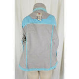 LL Bean Sunwashed Gray Canvas Zip Up Short Barn Coat Denim Jean Jacket Womens L