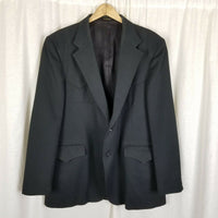 Vintage American Original Black Western Blazer Jacket Sportcoat Mens 46R USA