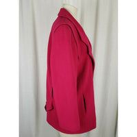 Vintage Mackintosh Pink 90s Wide Lapel Wool Peacoat Coat Jacket Womens 10 USA