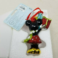 Disney Minnie Mouse Presents Blown Glass 2015 Christmas Sketchbook Ornament Gift