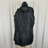Navarree Leather Black Belted Patchwork Piecework Coat Jacket Womens L High Neck