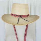 Vintage Sahuayo Legitimo Toasted Straw Hat Safari Mens 7 3/8 59 Mexico Strap