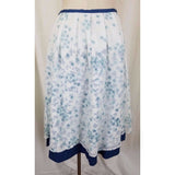 J.Jill Petites Blue Floral Silk Sheer Tulle Skirt Womens 8P Pleated Twirl Cotton