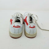 Diadora Mi Basket Low Leather White & Red Athletic Shoes Sneakers Mens 5 Italian