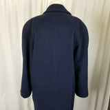 Julia Klein Petites Navy Blue Wool Long Maxi Peacoat Over Coat Womens 8P