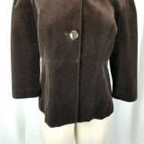 Fashionista Velvet Peter Pan Collar 3/4 Sleeve Swing Jacket Blazer Womens L USA