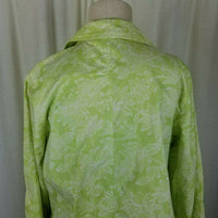 LL Bean Floral All Weather Cotton Barn Trench Coat Womens S Lime Green OAPX8