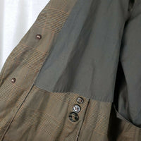 Vintage Plaid Rodes Half Lined Placket Front Trench Coat Mens S M Mid Century