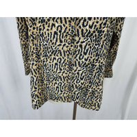 Style Exchange Satin Animal Leopard Cheetah Print Tunic Blouse Top Womens L 80s