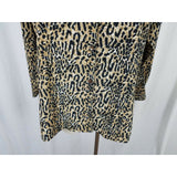 Style Exchange Satin Animal Leopard Cheetah Print Tunic Blouse Top Womens L 80s