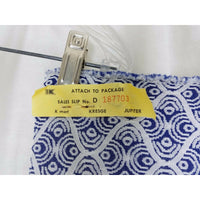 Vintage Kresge Jupiter Woven MCM Design FABRIC Blue White 1.75 + yards Medallion