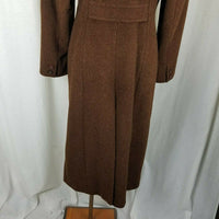 Alpaca Collection Brown Mohair Wool Peacoat Dress Coat Womens 42 S M England