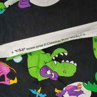 Terror-Saurus Fabric Panel Glow in the Dark Vintage Dinosaur Trick or Treat Bag