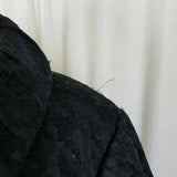 Laura Ashley Black Houndstooth Woven Short Button Up Peacoat Jacket Womens XL 3D