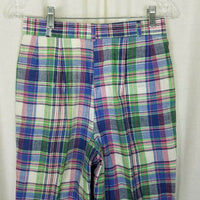 Vintage Lady Halrin Indian Bleeding Madras Plaid Slacks Pants Womens 27 S India