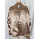 Chicos Embossed Gold Metallic Tapestry Moto Mandarin Bomber Jacket Womens 2 L