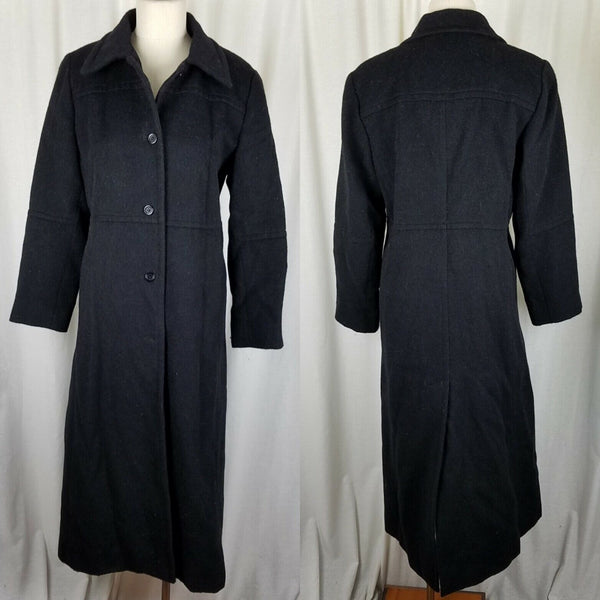 Harve Bernard Petites Alpaca Mohair Wool Long Maxi Peacoat Dress Coat Womens 8P