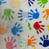 Kindergarten Elementary School Handprints Art Primary Colors Fabric 1/2 yard