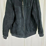 John Ashford Black Leather Suede Jacket Aviator Flight Bomber Mens XLT Full Zip