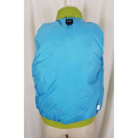 Gap Down Vest Womens S Snap Up Winter Quilted Puffer Knit Trim Chartreuse Lime