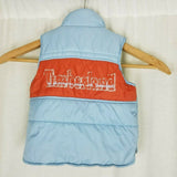 Timberland Logo Winter Puffer Snap Up Vest Infant Boys 12 Mo Months Baby Blue