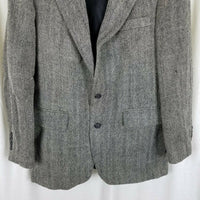 Vintage John Roberts Herringbone Wool Tweed Blazer Sport Coat Jacket Mens 40R