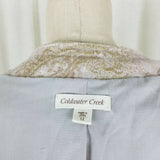 Coldwater Creek Woven Textured Embroidered Tapestry Jacket Womens 12 3/4 Sleeve