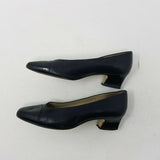 Etienne Aigner Ann Marie Black Leather Pumps Shoes Kitten Heels Low Womens 6.5M