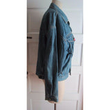 Limited Jeans European Fit Jewel Buttons Trucker Denim Blue Jean Jacket Womens M