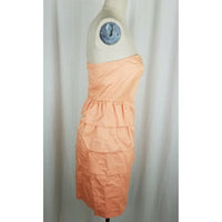 J.Crew Cold Bare Shoulder Layered Tiered Ruched Mini Sun Dress Womens 6 Apricot