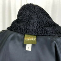 Maralyce Ferree Vegan Faux Persian Fur Fleece Shawl Collar Swing Coat Womens S