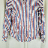 J.Crew Stretch Long Sleeve Pinstriped Stipe Button Down Up Shirt Top Womens S