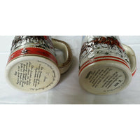 Numbered Avon Large Steins BUDWEISER Beer A/C Series Ceramarte Brazil Lot of 2