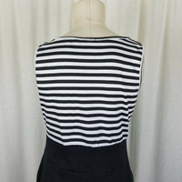 ToTo Collection Black Striped Sailor Tunic Tank Dress Womens 1XL Empire Waist