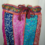 Nepal Silk Patchwork Tribal Ethnic Long Maxi Peasant Prairie Boho Skirt M Loud