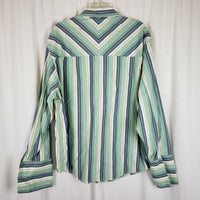 Vintage Le Jean De Marithe + Francois Girbaud Embroidered Striped Shirt Mens XL