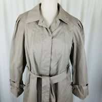 Misty Valley Vintage Plaid Insulated Blanket Lined Rain Trench Coat Womens 10