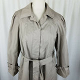 Misty Valley Vintage Plaid Insulated Blanket Lined Rain Trench Coat Womens 10