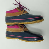 Vintage Lands End Direct Hot Pink Rubber Hunting Duck Shoe Boots Womens 7 Blue