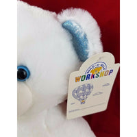 NWT BUILD A BEAR White & Blue Snow Hugs Bear Stuffed Full Size Plush Christmas