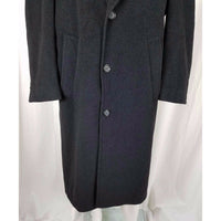 Kasper Black Mohair Wool Peacoat Overcoat Top Dress Coat Mens 38 Short Charcoal