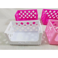 LOT of 6 Shopkins Empty Storage Milk Crates Party Favors Pink White