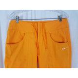 Nike Cropped Parachute Capri Pants Cinch Ankles Womens M Cotton Yellow Orange