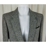 Vintage HARRIS Tweed Blazer Gray Mottled Wool Sport Coat Jacket Mens 42R Britain