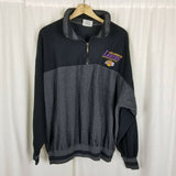 Vintage Los Angeles Lakers Lee Pullover Ribbed Henley Fleece Jacket Mens 2XL 80s