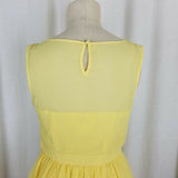 Tevolio Yellow Chiffon 50's Look Fit & Flare Swing Slip Dress Womens 2 Banded